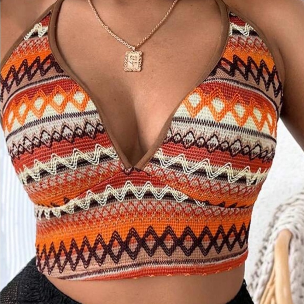 SHEIN Curve Multicolor Knit Top